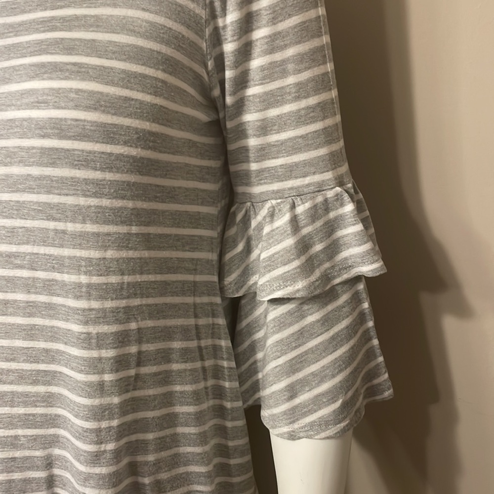 Infinity Raine Striped Grey Blouse - Picture 2 of 6